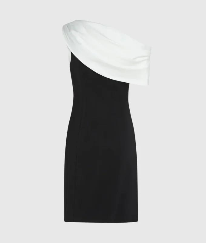 Vestido drapeado con un solo hombro Vestido drapeado con un solo hombro