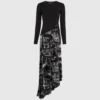 Vestido midi con bocetos de París Vestido midi con bocetos de París