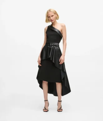 Vestido motero de un solo hombro