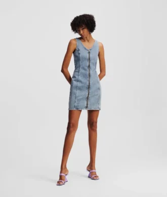 VESTIDO VAQUERO CON CUELLO EN V