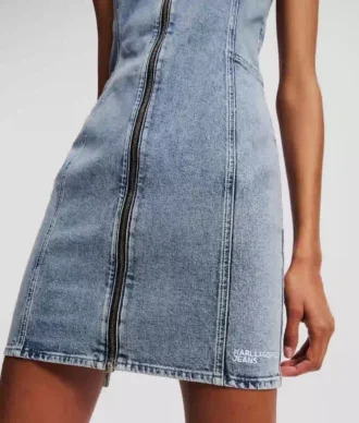 VESTIDO VAQUERO CON CUELLO EN V