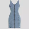 VESTIDO VAQUERO CON CUELLO EN V VESTIDO VAQUERO CON CUELLO EN V